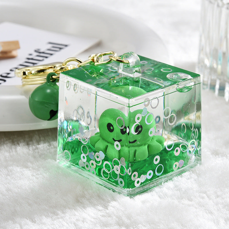 Wholesale Octopus Oil Quicksand Acrylic Liquid Keychain